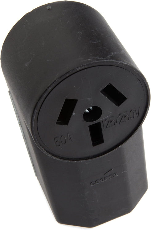 Forney 58499 Electrical Receptacle, Crowfoot Type, Wall Receptacle 50-Amp, 125/250-Volt , Black...