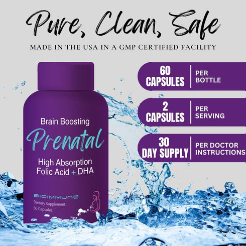 Ultra Strength Bio-Available Prenatal Vitamins for Women, Naturally Occurring Methylated Folate Folic Acid, DHA Omega 3. Supports Brain Developmen...