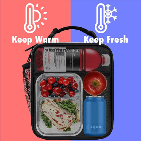 opux Premium Insulated Lunch Box, Soft School Lunch Bag for Kids Boys Girls, Leakproof Small Lunch Pail Men Women Work, Reusable Compact Cooler To...