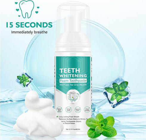 Citrus Baking Soda Teeth Whitening Toothpaste, 2 Pack - Ultra-fine Mousse Foam, Deeply Cleans Gums, Removes Stains...