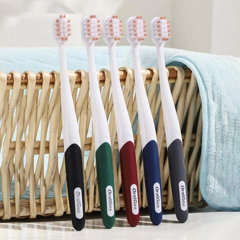 Soft Toothbrush, Ultra Fine Tapered Bristles for More Effective Plaque Removal, Extra Soft Toothbrushes for Adults, 5pcs...
