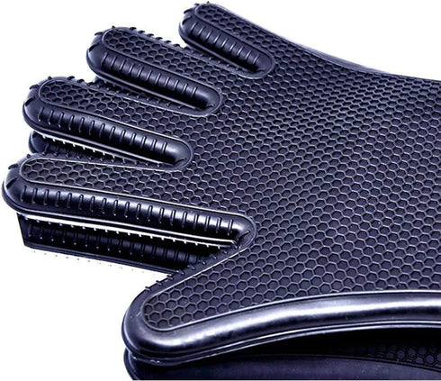 Extra Long Professional Oven Mitts, Non-Slip Silicone Grip Heat Resistant, 1 Pair,19.7" Length,Up to 572? for BBQ Cooking Baking Grilling, Black...