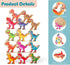 14-Piece 3-Inch Wooden Dinosaur Stacking Toys for Kids 3-7, STEM Educational Party Favors...