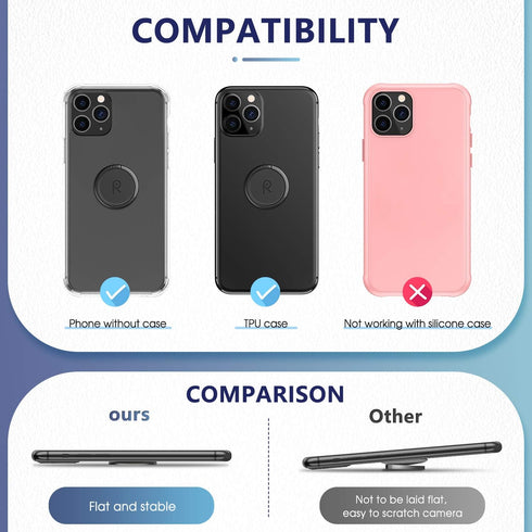 ORIbox Phone Ring Holder Finger Kickstand,Metal Grip Holder for Magnetic Car Mount Compatible with iPhone 12 Pro max/12Pro/12/12 mini,for All iPho...