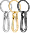 Mozeat Lens 3 Pcs Metal Keyring Keychain Clip Keychains Key Ring Chain Hook Clips Holder Organizer for Car and Keys Finder for Men Women Black Sil...