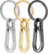 Mozeat Lens 3 Pcs Metal Keyring Keychain Clip Keychains Key Ring Chain Hook Clips Holder Organizer for Car and Keys Finder for Men Women Black Sil...