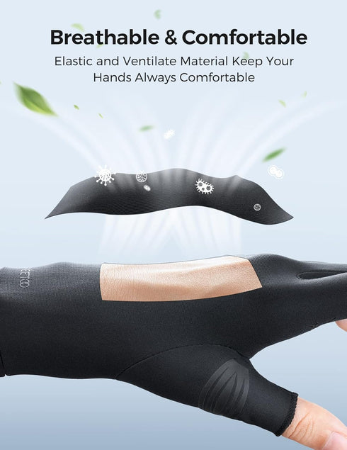 FREETOO Copper Arthritis Gloves for Carpal Tunnel Pain Relief, Strengthen Gloves to Alleviate Hand Pains,Swelling, Fingerless Computer Typing Glov...