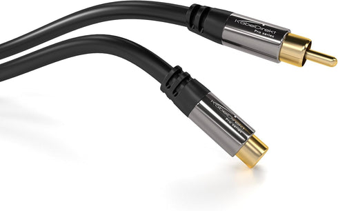KabelDirekt – RCA Extension Cable – 6ft – Break-Resistant Lead for Brilliant Sound Quality (subwoofer/Audio Cable, RCA Male to Female, Ideal for A...