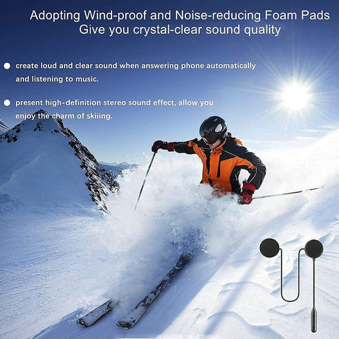 Motorcycle Helmet Bluetooth Headset, Outdoor Headset Hands-Free Speaker, ski Headset, Music Call Control, Manual Call answering, 80 Hour Playback ...