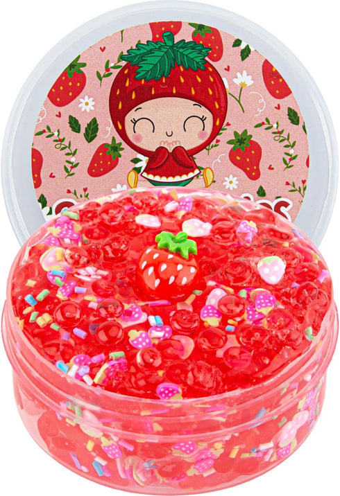 Strawberry Fishbowl Bead Slime, Good Stretchy and Non-Sticky Crunchy Slime, Slime Party Favors for Girls and Boys Ages 8-12, Slime Sensory Toys, H...