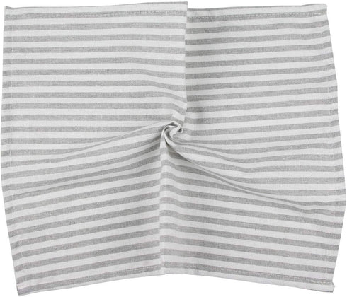 Plain Striped Cotton Linen Blended Dinner Cloth Napkins - Set of 12 (40 x 30 cm) - for Events & Home Use (Grey)...