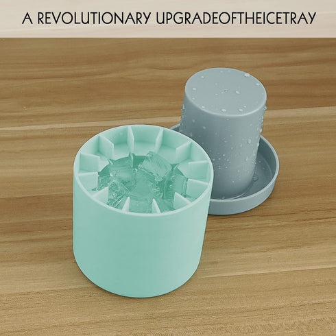 2 Pack Cylinder Ice Cube Mold Ice Trays, Silicone Ice Bucket, Portable Ice Cube Maker, Press-Type Easy-Release Ice Cup (Blue)...