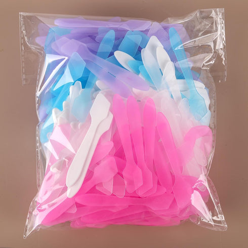 Tbestmax 300 PCS Mini Cosmetic Spatulas 3.2" x 0.6" Disposable Makeup Spatulas Plastic Spatulas Facial Creams Skin Care Spatulas Multicolor...