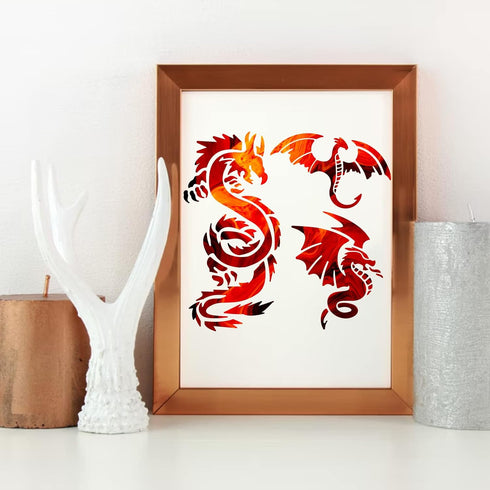 BENECREAT 6x6" Dragon Metal Stencils, Chinese Dragon Stencils for Wood Canvas Wall Painting Crafts and Decorations...