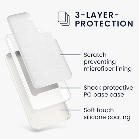 kwmobile Case Compatible with Samsung Galaxy S21 Case - TPU Silicone Phone Cover with Soft Finish - White Matte...