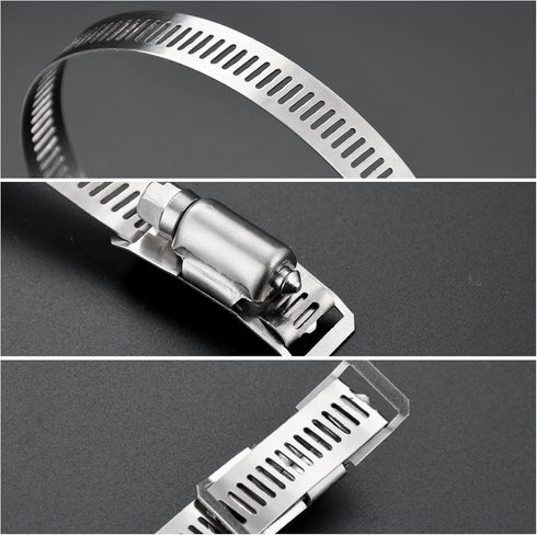 Strap Clamp, 1/2 inch 8.2ft 304 Stainless Steel Large Hose Clamp DIY Adjustable Screw Clips with 6 Stronger Fasteners Udeal for Fuel Radiator Auto...