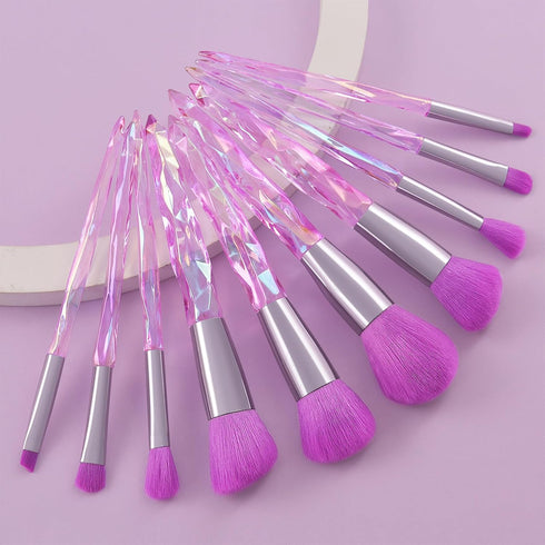 Kingtree Makeup Brush Set, 10PCS Crystal Makeup Brushes Premium Synthetic Foundation Powder Concealer Eye Shadow Blush Makeup Brushes Set, Profess...