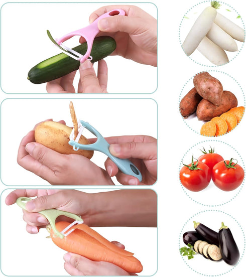 Ceramic Vegetable Fruit Peeler and Paring Knives Set - Effortless Precision in Every Peel?Suitable for Processing Various Fruits and Vegetables in...
