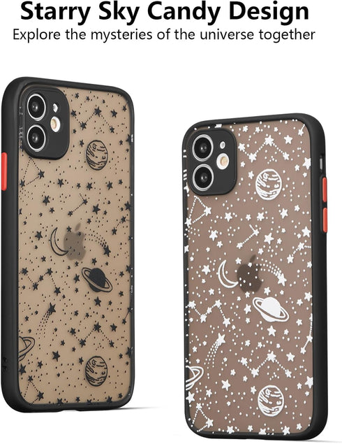 ZTOFERA Compatible with iPhone 11 Case for Star Pattern Translucent Frosted PC Back 3D Girls Woman Boys Cover Shockproof Protective Slim Phone Cov...