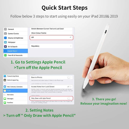 iPad 10th/9th/8/7 Generation 10.2" Stylus Pen with Palm Rejection, Active Stylus Digital Pen Rechargeable with Sensitive Plastic Fine Point Stylus...