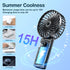 Portable Personal Handheld Rechargeable Fan: Mini Hand Held Fan 4 Speeds Cool Air Wind 6-15Hrs Work Adjustable Operated USB Recharge Battery Quiet...
