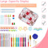 Katech Crochet Hooks Case Empty Zipper Bags Portable Travel Crochet Storage Bag Organizer with Web Pocket and Crochet Holder Slots for Carrying Va...