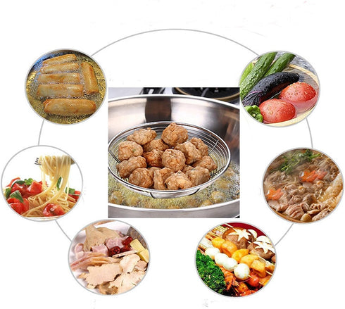 Tenta Kitchen Stainless Steel Wire Strainer, Bamboo Handle (M Size, Over 6 Inch)...