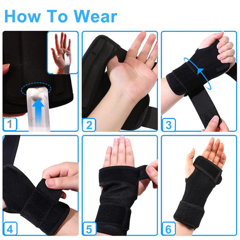 Carpal Tunnel Wrist Brace Night Support, Wrist Support Braces Right Hand with Splint for Tendonitis, Arthritis, Sprain, Carpal Tunnel Syndrome, Ca...