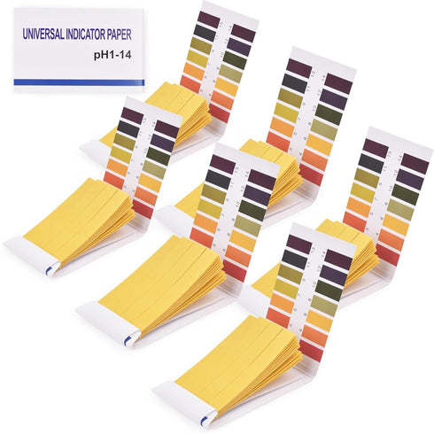 6 Pack pH Test Strips, 480 Strips Full Range 1-14 Universal pH Test Litmus Paper pH Soap Making Testing Strips, pH Balance Test, pH Paper Test Str...