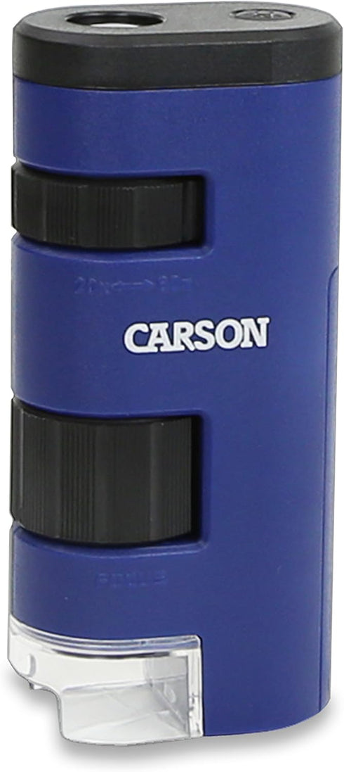 Carson Pocket Micro 20x-60x LED Lighted Zoom Field Microscope with Aspheric Lens System (MM-450),Blue...