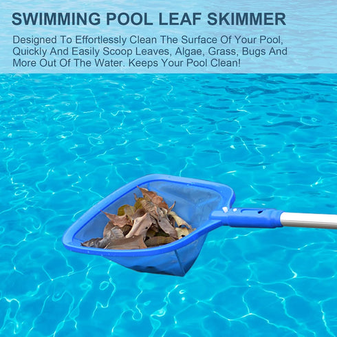 tuphen Pool Leaf Skimmer Net Cleaner - 3 Section Telescopic Pole Fine Mesh Deepwater Net Cleaning Leaves and Debris Pond Net...