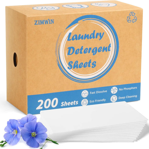 Laundry Detergent Sheets, 200 Sheets Fresh Linen Scent Laundry Sheets - Eco-Friendly Hypoallergenic Liquidless Washing Supplies for Dorm Travel Ca...