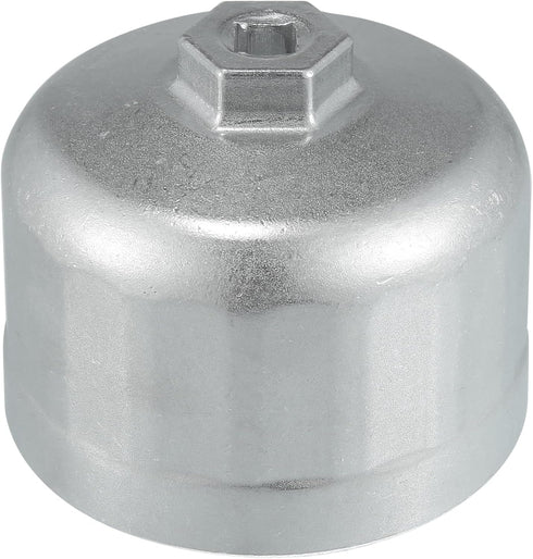 X AUTOHAUX 86mm 16 Flutes Car Oil Filter Wrench Oil Filter Socket Wrench Housing Cap Socket Remover Tools for BMW for Volvo Silver Tone...