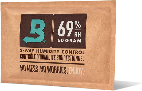 Boveda 69% Two-Way Humidity Control Pack For Storing Up to 25 Items – Size 60 – Single – Plastic & Wood Humidifier Boxes & Zip Lock Bags – Moistur...