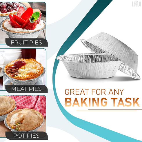 LEGLO 100 Pcs Disposable Egg Tart Tins - 2.9" Aluminum Mini Pie Tins, Quality and Durable Material, Easy to Use and Oven Safe, Moisture and Odor R...