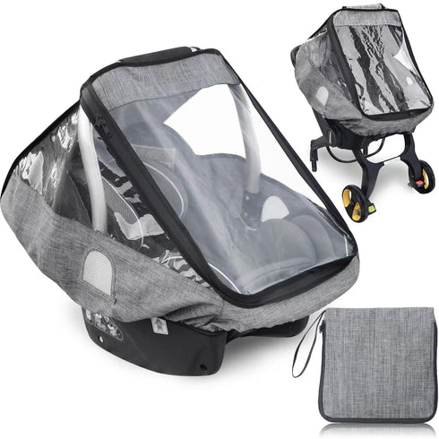 Car Seat Rain Cover,Infant Car Seat Weather Shield,Waterproof,Windproof Protection,Protect from Dust Snow,Rain Cover Features Quick-Access Zipper ...