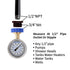 MEASUREMAN 2-1/2" Water Pressure Gauge Kit 6 Parts Kit, Lead-Free Brass, 2-1/2" dial, 0-200 Psi?Glycerin Filled,3/4" Hose Thread, Plus 5 Adapters...