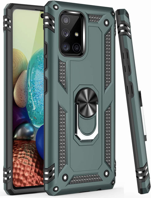 LUMARKE Galaxy A71 5G Case,Pass 16ft. Drop Tested Military Grade Cover with Magnetic Ring Kickstand Compatible with Car Mount Holder,Protective Ph...