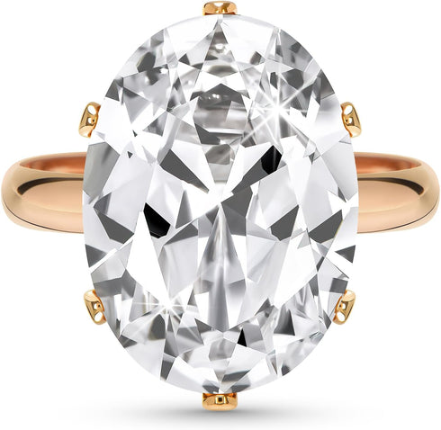 Linawe Cubic Zirconia Diamond Moissanite Love Rings for Women, 14K Gold/Rose Gold/Silver Adjustable Chunky Ring, Costume Rhinestone Jewelry for We...