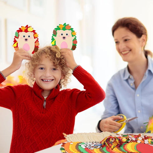 24 Pack Hedgehog Craft Kits for Kids Make You Hedgehog Foam Stickers DIY Autumn Art and Craft for Boys Girls Party Supply Art Activities Birthday ...