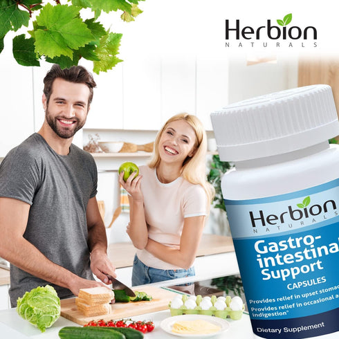 Herbion Naturals Gastro-intestinal Support Herbal Blend for Upset Stomach Relief, Gastrointestinal Health and Function, Occasional Acid Indigestio...
