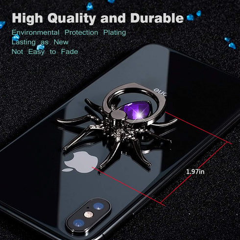 Allengel Spider Phone Ring Holder Stand, Animal Phone Ring Finger Grip Rhinestone Phone Kickstand for All Smartphone (Purple)...