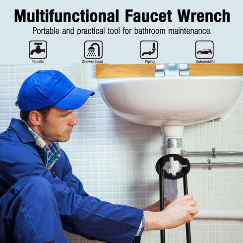 2pcs Basin Wrench Multifunctional Sink Wrench 7 Sizes Faucet Tool Plumbers Wrench Universal Socket Wrench Plumbing Tools for Tight Spaces Kitchen ...