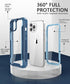 ANSHOW for iPhone 12/12 Pro Case, 360 Full Body Rugged Case with Built-in Screen Protector, Hard PC Clear Back with Soft Silicone Bumper, Wireless...