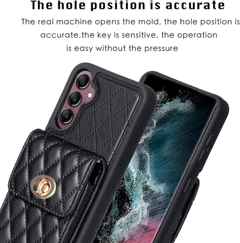 Asuwish Phone Case for Samsung Galaxy A14/M14 5G Wallet Cover with Credit Card Holder Slot Shoulder Crossbody Strap Long Lanyard Leather Cell Purs...