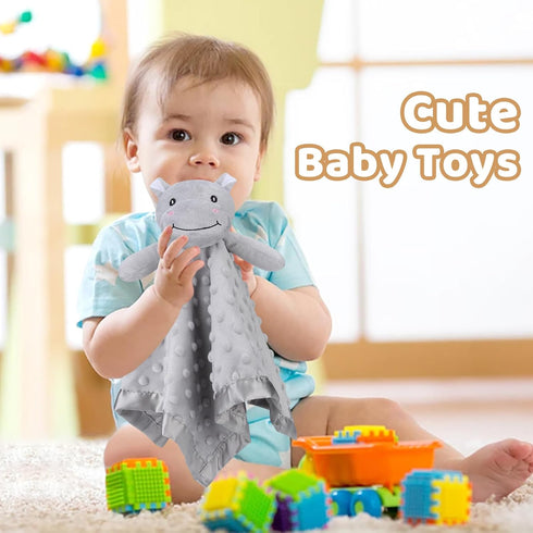 Pro Goleem Hippo Loveys for Babies, Soft Security Blanket Baby Snuggle Toy Newborn Stuffed Animals Baby Gifts for Boys and Girls, 16 Inch...