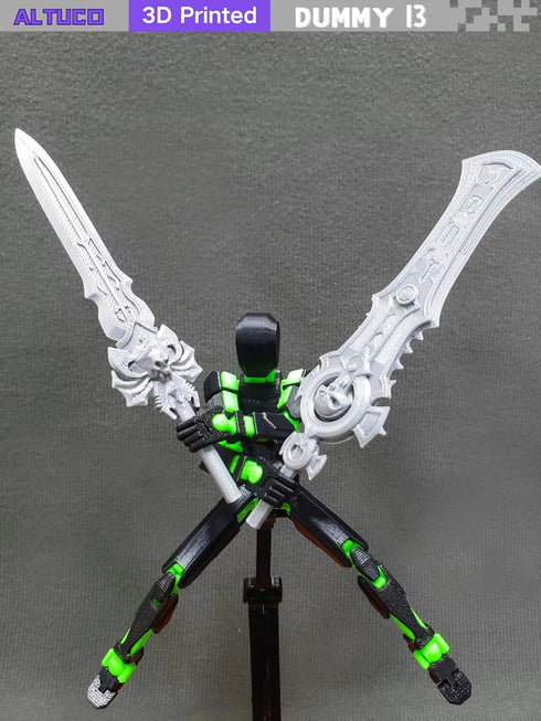 Preassembled Black T13 Action Figure with Multiple Accessories,3D Printed Multi-Jointed Titan 13 Figure,Dummy 13 Desktop Decorative Toy...