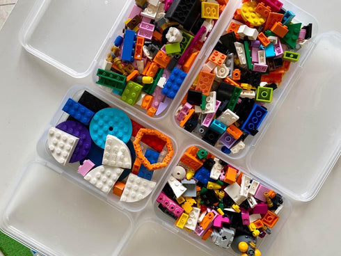 Small Plastic Storage Containers With Hinged Lids Craft Small Storage Box for Photo,Sticker,Pencil,Sewing,Beads,Small Items,School Supplies,3 Pack...