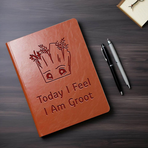 Funny Groot Gifts Today I Feel I Am Groot Leather Notebook TV Movie Gifts Inspirational Gifts for Son Daughter Groot Lover Gifts Birthday Gifts fo...