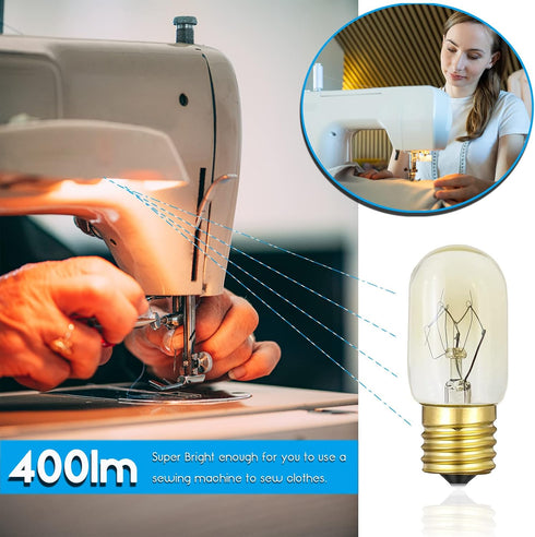 Whirlpool Microwave Light Bulb 40Watt - Microwave Light Bulbs Under Hood - E17 Intermediate Base Replacement Bulbs for Over Stove Appliance Refrig...